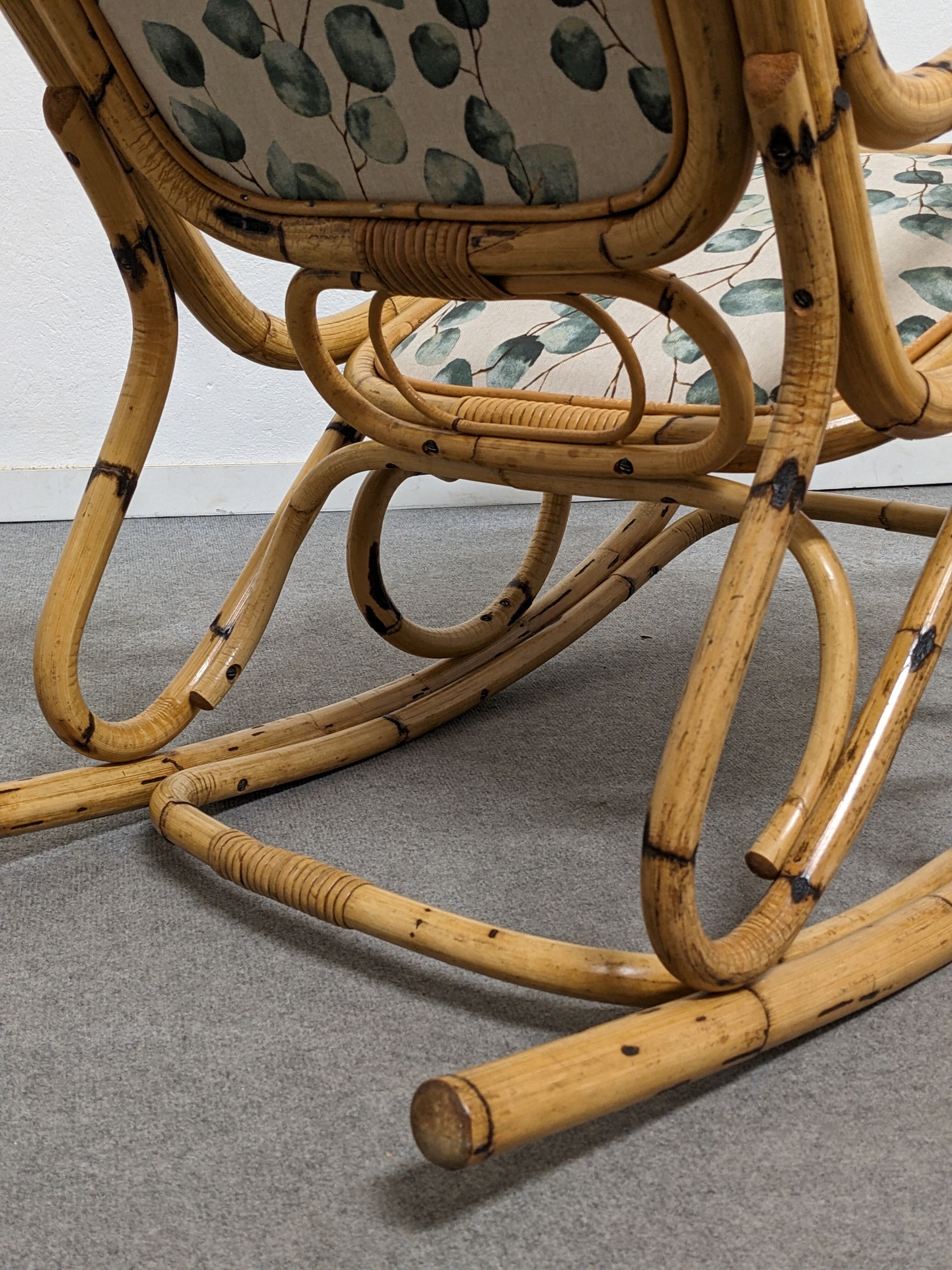 Bamboo rocking chair from the 50s/60s by Arco