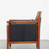 Fauteuil design Art Déco Schuitema de la série Decoforma en cuir noir