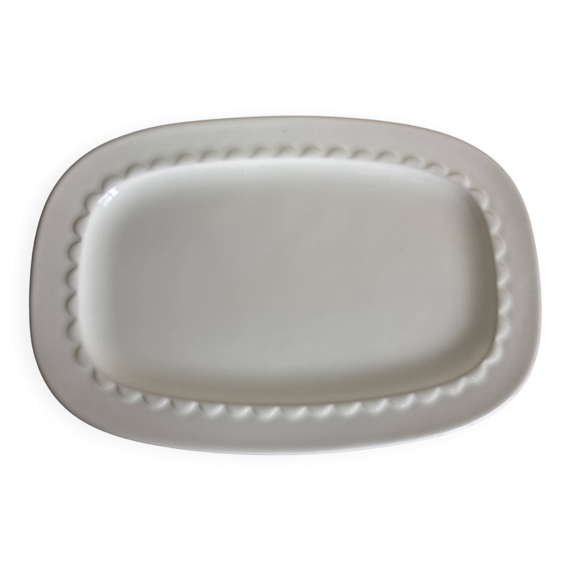 XL centerpiece dish with scalloped glazed earth Gien Pierre Motton 1980