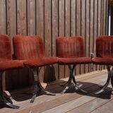 6 cooked chairs and metal base