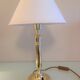 Brass lamp and lampshade fabric ecru / vintage 70s