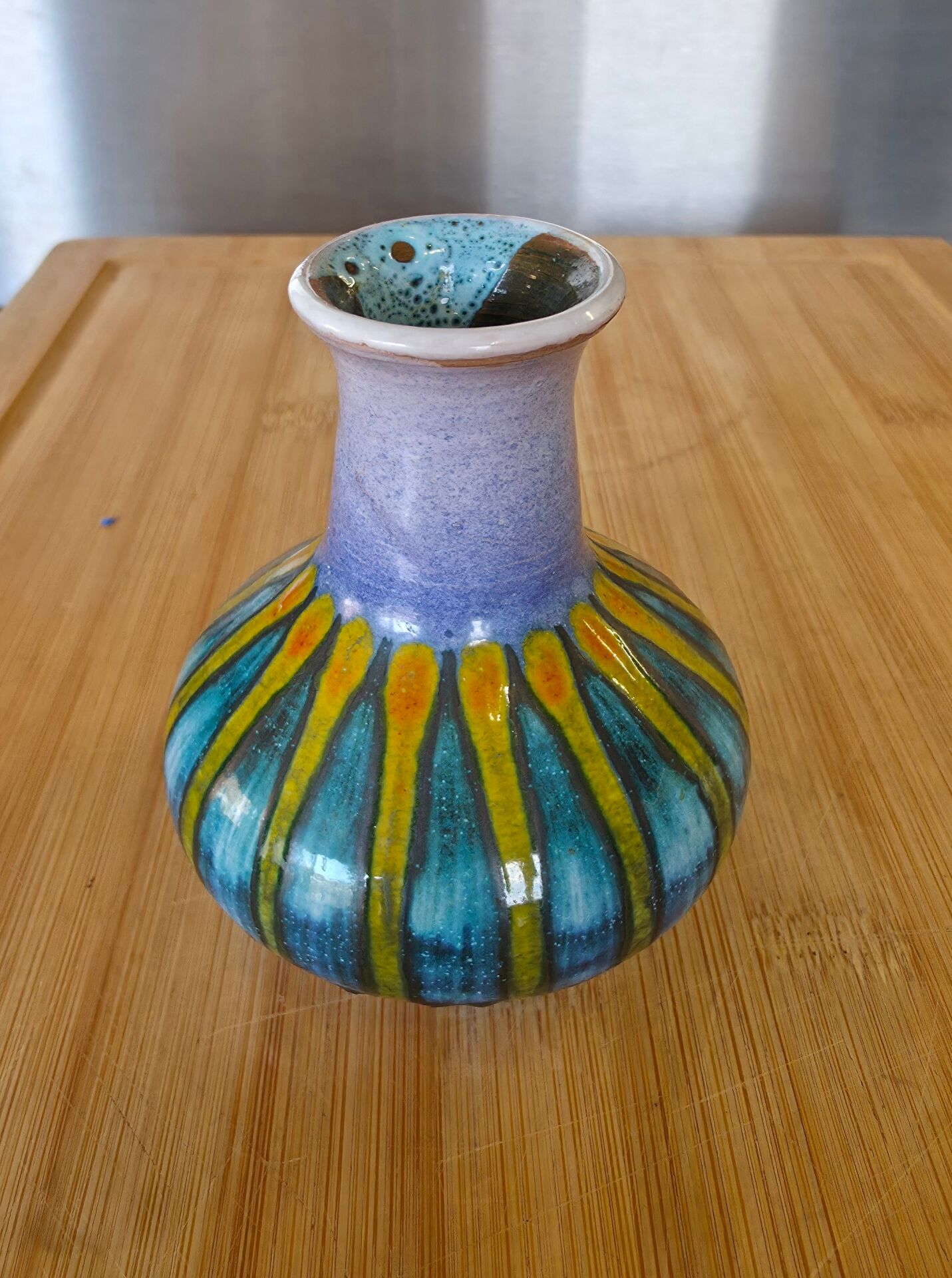Mini vase soliflore style Vallauris vintage – 1960s polychrome