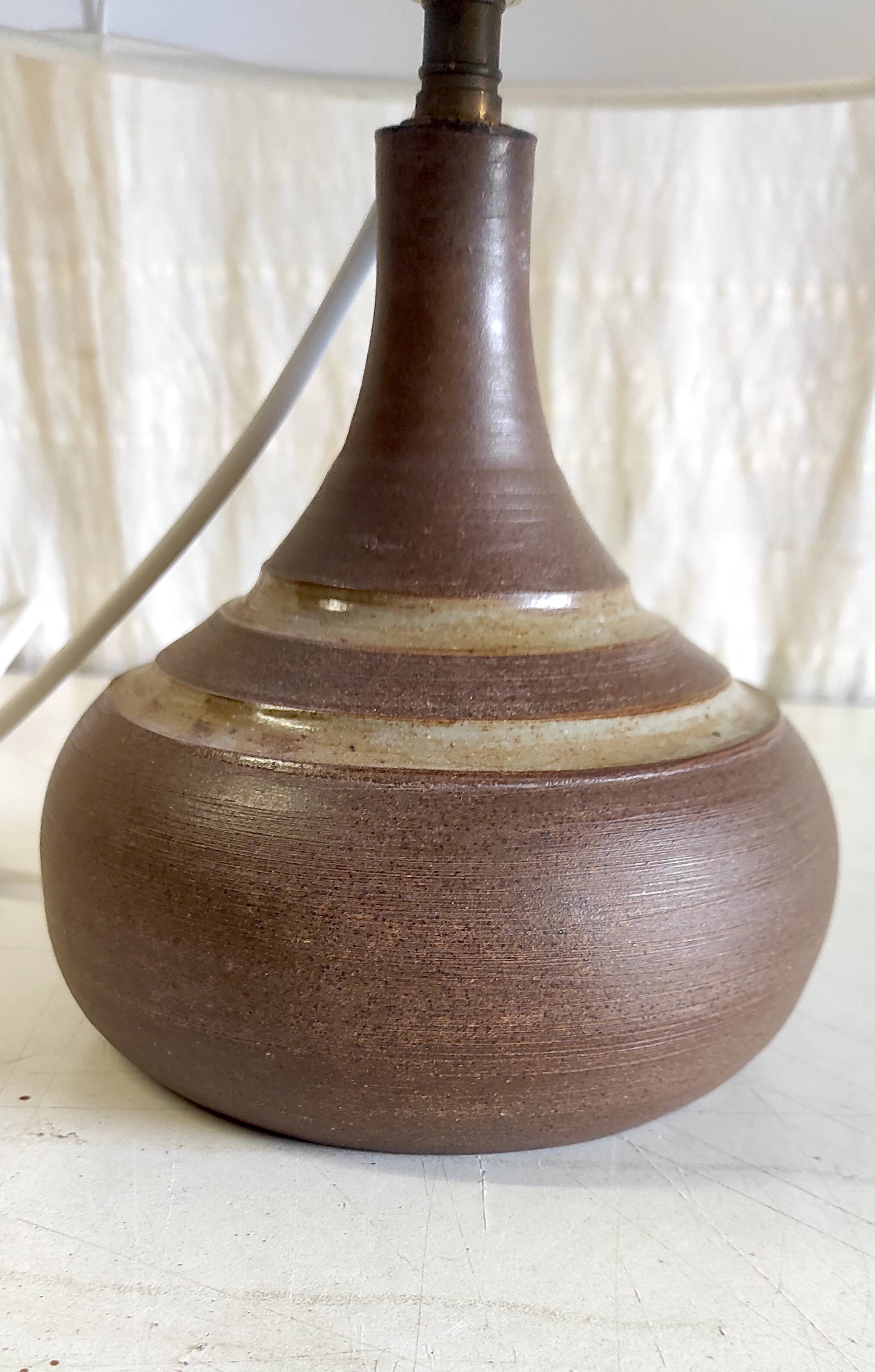 Table lamp with ceramic (stoneware) base - mid 20th century.