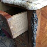 Chest in marquetry style Louis XV marble top