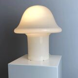 Large XL mushroom table lamp in white glass entirely white Peill and Putzler 1970