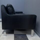 black leather Tecta -seat sofa by Hans Konecke 1960s