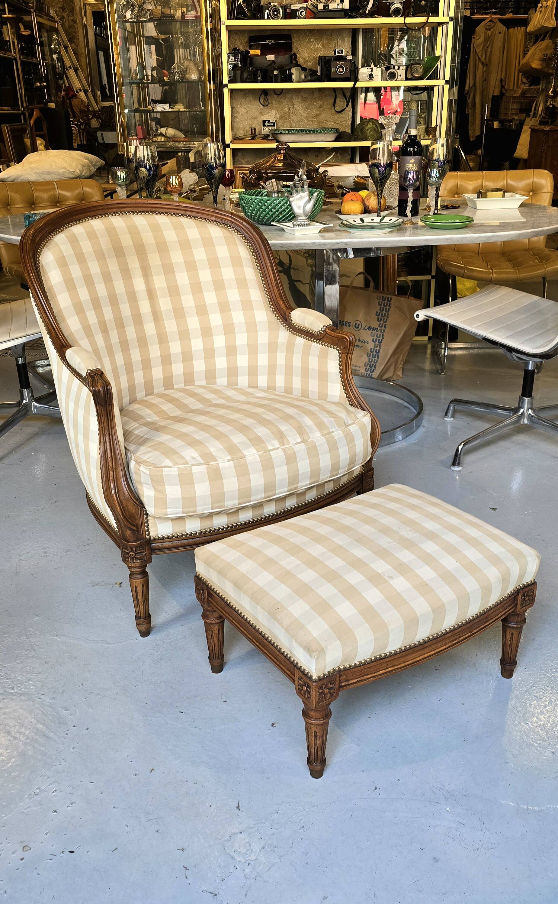 Louis XV shepherdess armchair