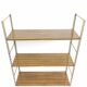 Vintage wall shelf gilded metal and wood style