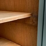 Vintage Parisian wardrobe, blue-green and gray