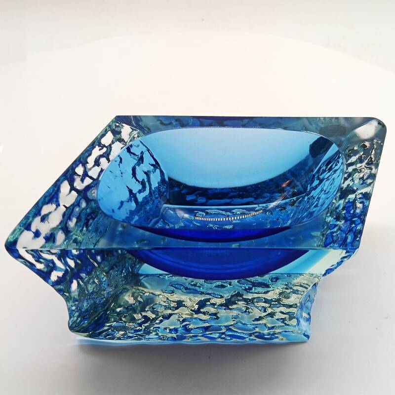 1960s Ashtray  in Hand-worked Murano Glass by Flavio Poli for Sesuso