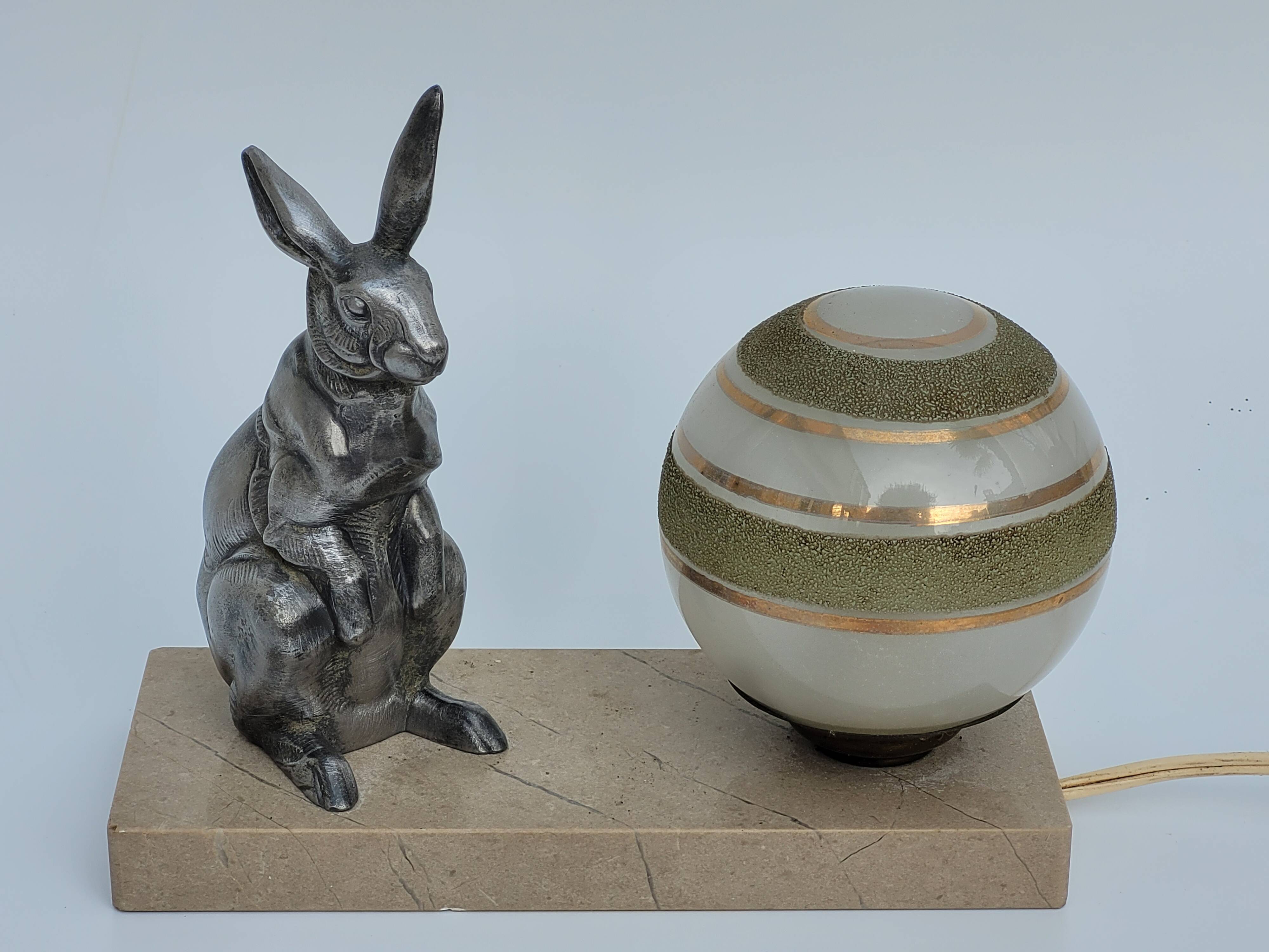 Old bedside lamp art deco nightlight rabbit dlg benjamin rabier