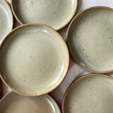Set of 7 glazed stoneware plates