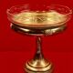 Art Deco fruit bowl in silver-plated metal and cut glass