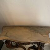 Console murale bois et marbre
