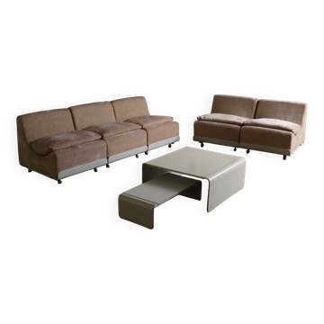 Canapé modulaire COR Orbis en velours côtelé par Luigi Colani, années 1970.