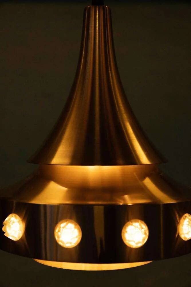 Danish space age suspension design, vintage pendant from the sixties.