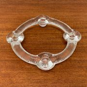 Swedish glass candle holder ring from Pukeberg, 1970s