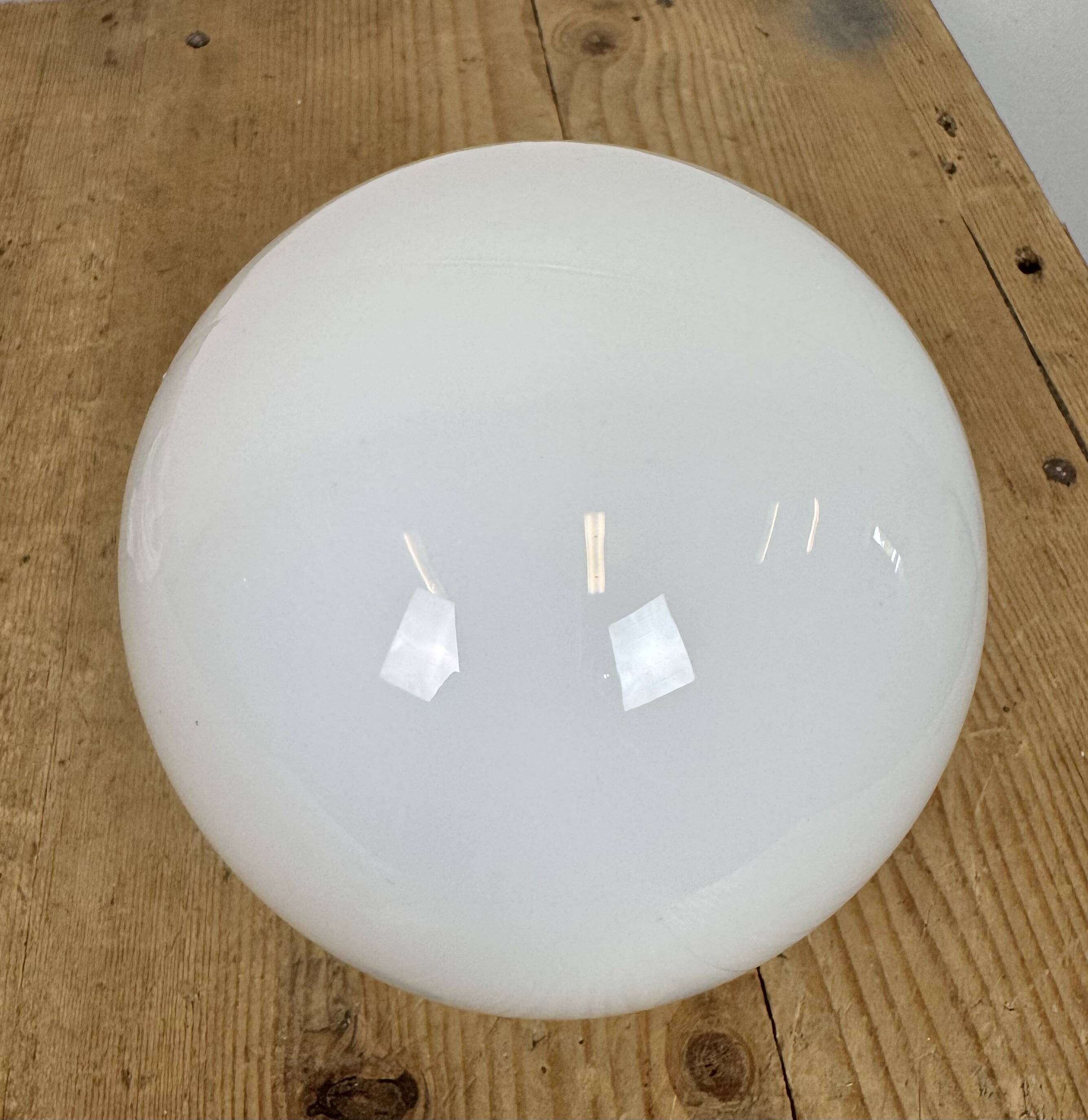 Vintage Porcelain Ceiling Light with Milk Glass , 1950s