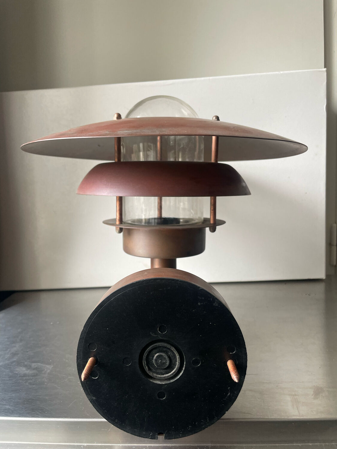 Classic danish mcm outdoor wall lamp in copper