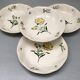 Lots de 4 assiettes creuses, Modèle embrun, aux motifs à fleurs jaune. Estampillées Salins France.