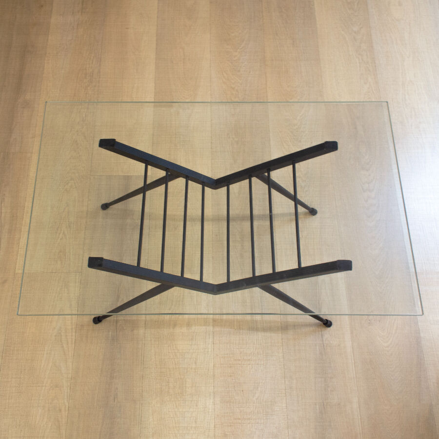 Metal and Glass Coffee Table, Spain, 1970's