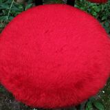 Pair of chairs "moumoute" red 70's