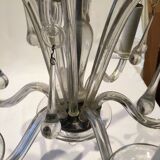 Lustre en verre de murano forme goutte ancien 6 branches vintage