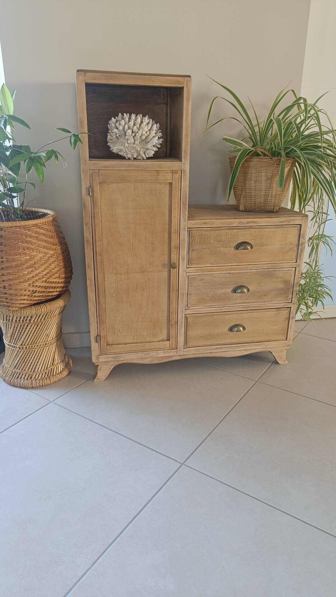 Handcrafted asymmetrical wooden furniture