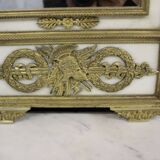 Empire mirror in bronze and marble, early 19th century