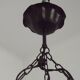 Vintage 4-light chandelier in black metal and glass, France