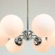 Space-age Italian Sputnik Chrome & Opaline Chandelier, 1970s