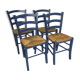 Lot of 4 decked blue chairs