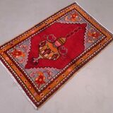 Old turkish oushak rug 118x74 cm vintage