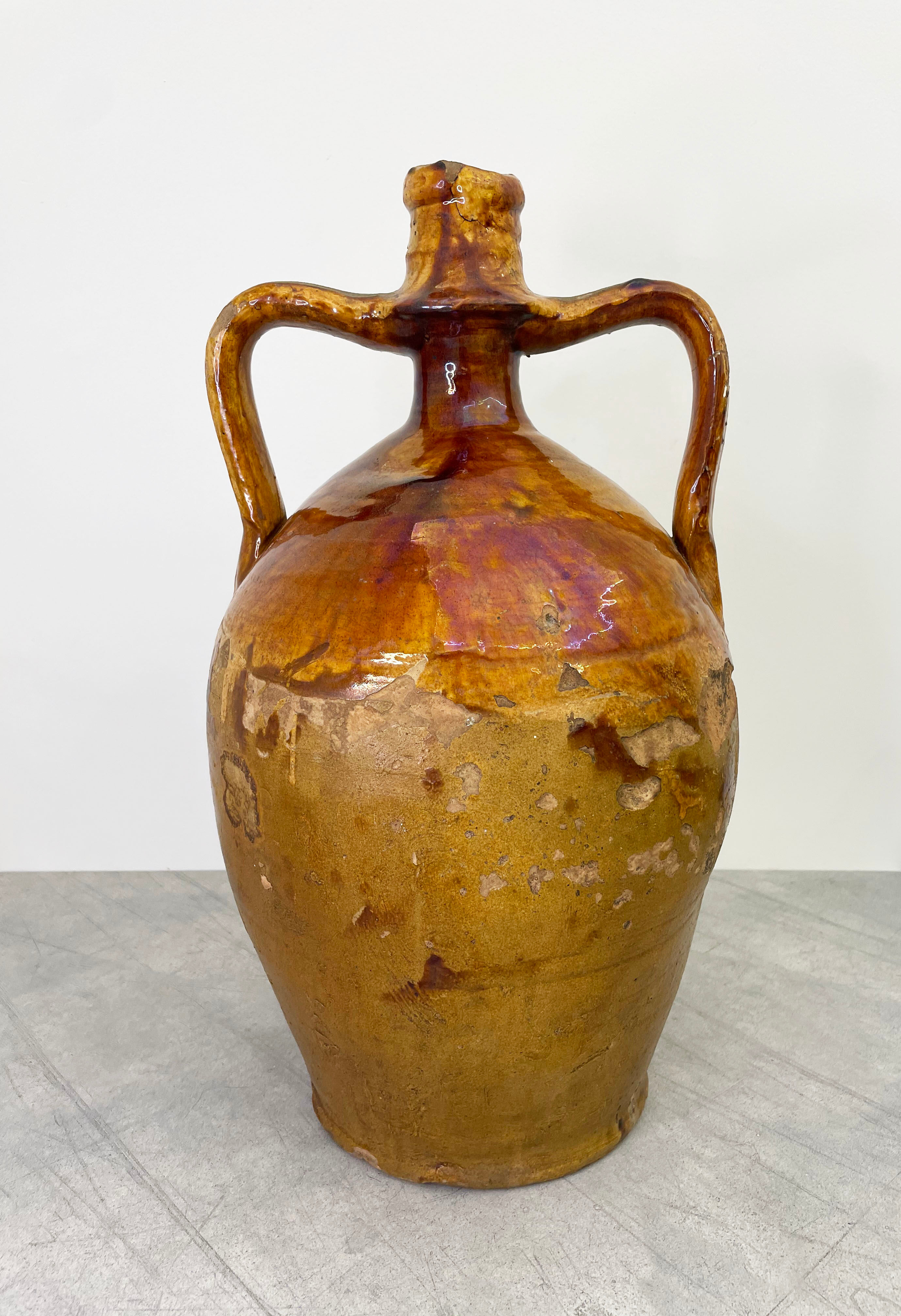 XL Antique Iridescent Glaze Amphora