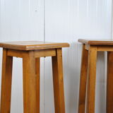 Pair of bar stools in oak 1950