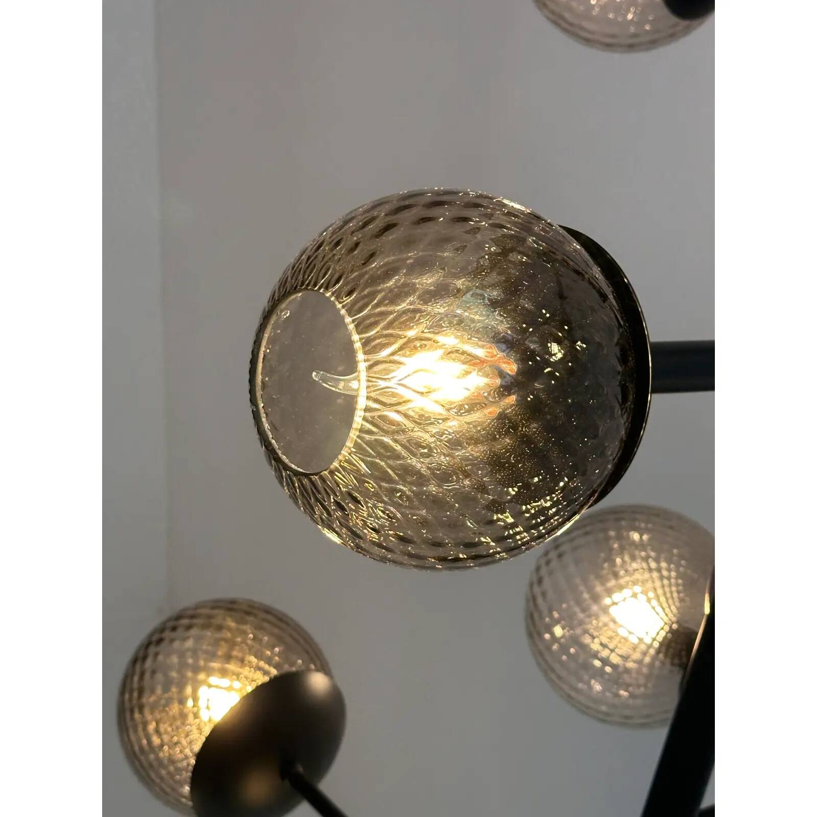 Contemporary Smoked-Fumè "Ballotton" Spheres Attributed to Murano Glass Spu