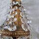 Vintage Empire Style 1950s Wall Lamp or Sconce in Gold Brass and Scream