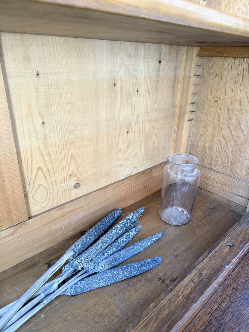 Antique XL Napoleonic oak glass bookcase, 19th century