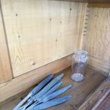 Old XL Napoleonic oak glass bookcase, 19th century
