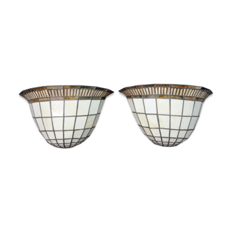 Wall sconces in the Tiffany style.