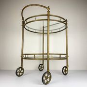 Vintage French brass bar cart, 1950s