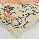 4x7 Peach & Beige Oriental Turkish Vintage Rug, 134x220Cm