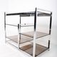 Vintage hifi or TV unit in chrome steel and smoked glass