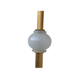 Vintage brass floor lamp in scale and opaline 1950