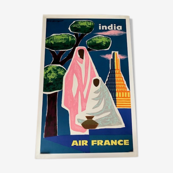 Affiche ancienne vintage originale Air France de Guy Georget