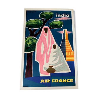 Affiche ancienne vintage originale Air France de Guy Georget