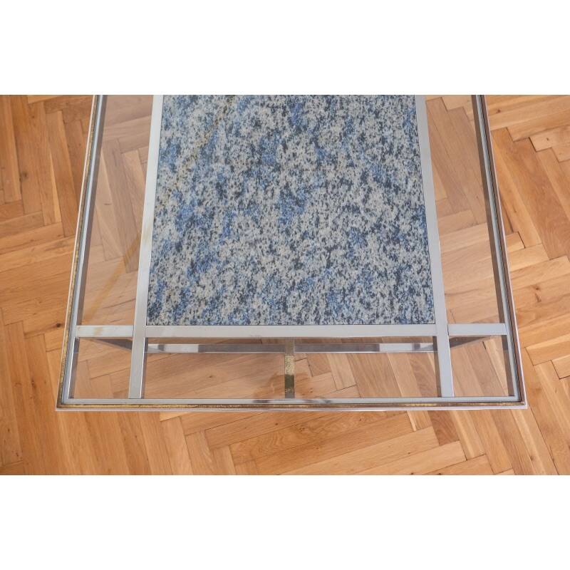 Marble and glass coffee table, Italy 1970s