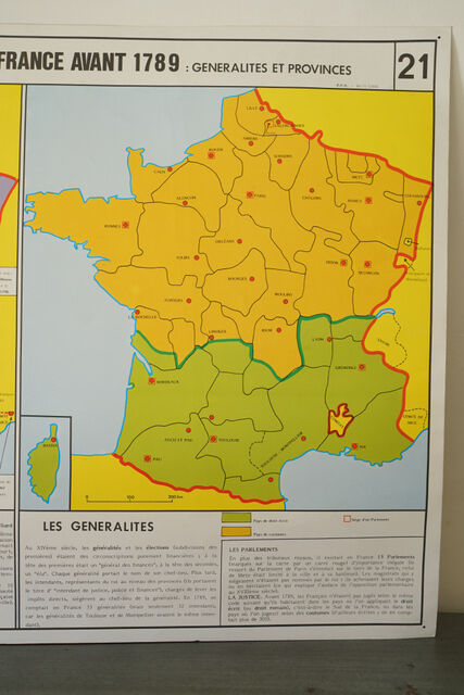 Large school poster history, geographic in 1789 two-sided