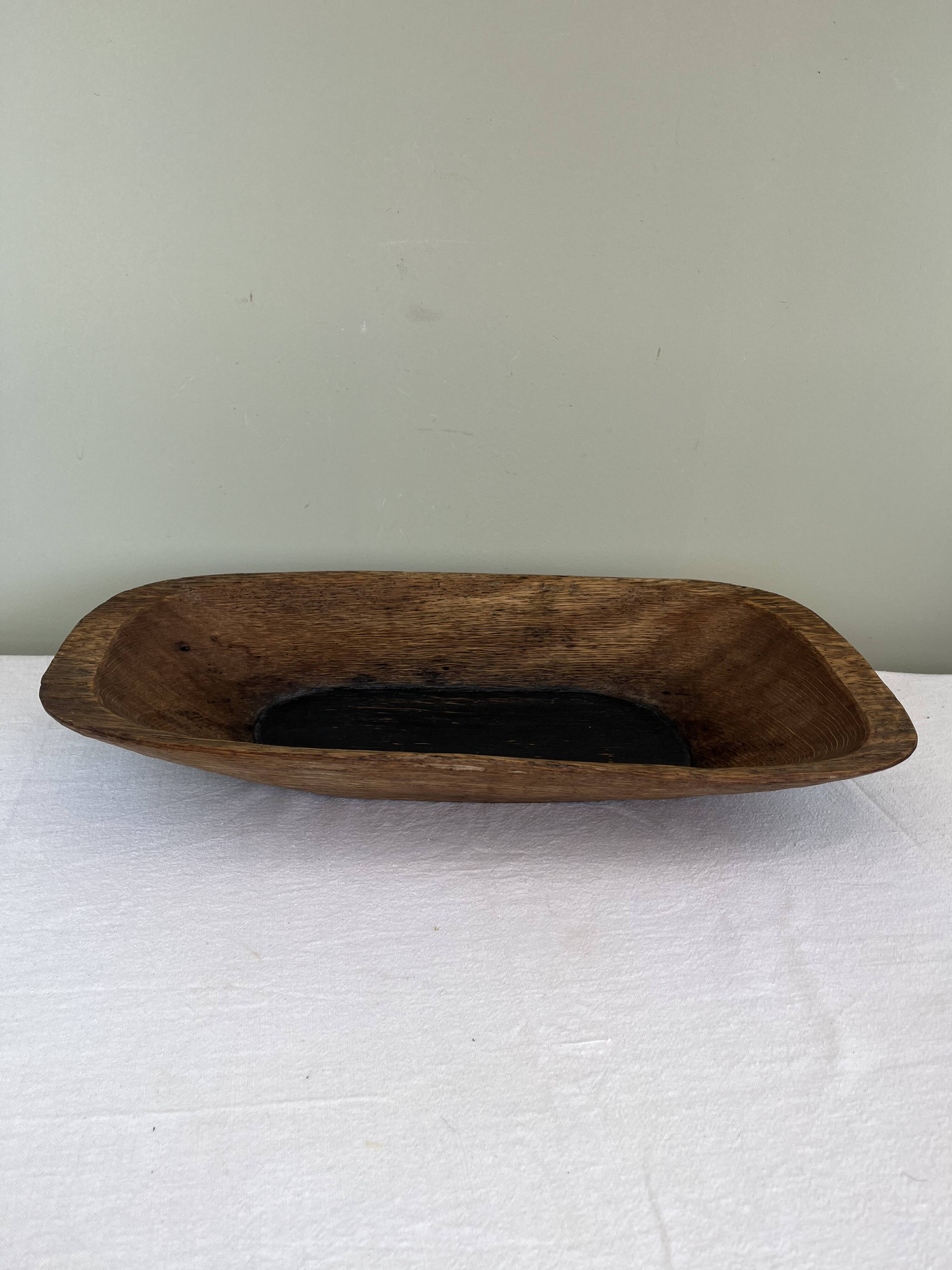 antique carved wooden catchall