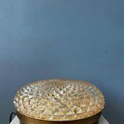 Mid-Century recessed ceiling light in crystal glass